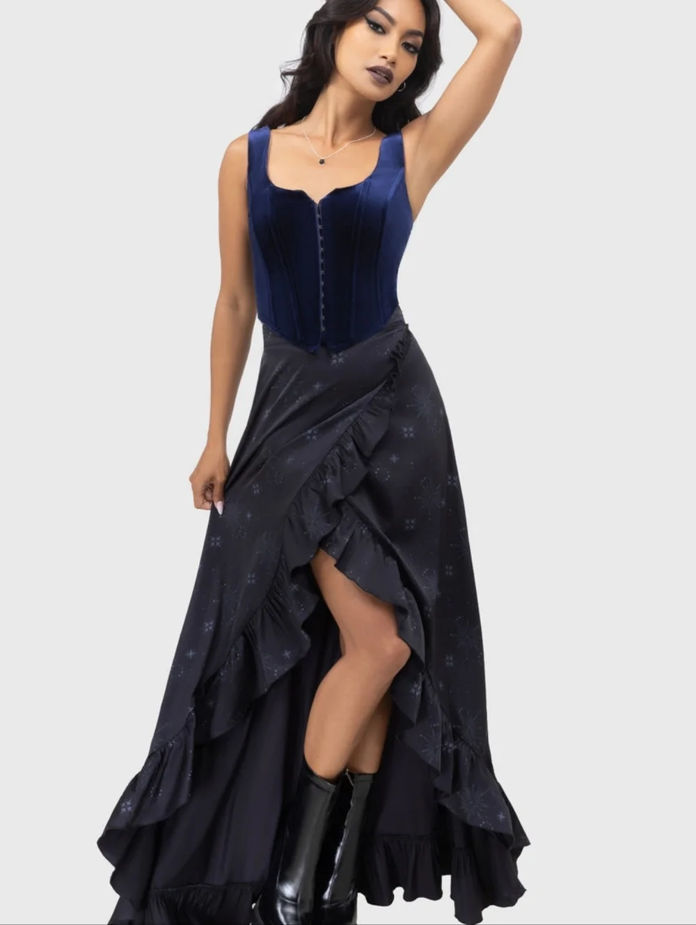 KILLSTAR Starveil Skirt Large Astrolgical Print Maxi Skirt Whisimigoth Nwt - Picture 3 of 4